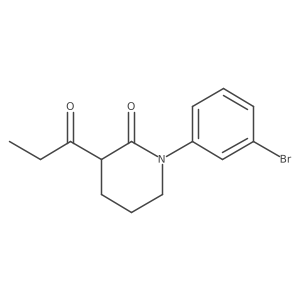 1-(3-Bromophenyl)-3-propanoylpiperidin-2-one Structure