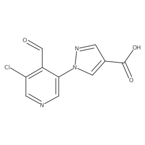 1-(5-chloro-4-formylpyridin-3-yl)-1H-pyrazole-4-carboxylic acid结构式