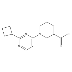 1-(2-Cyclobutylpyrimidin-4-yl)piperidine-3-carboxylic acid Structure