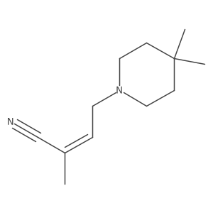 (2Z)-4-(4,4-dimethylpiperidin-1-yl)-2-methylbut-2-enenitrile结构式