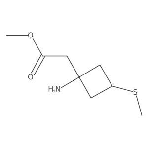 Methyl 2-[1-amino-3-(methylsulfanyl)cyclobutyl]acetate Structure