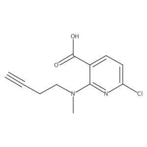 2-[(But-3-yn-1-yl)(methyl)amino]-6-chloropyridine-3-carboxylic acid结构式