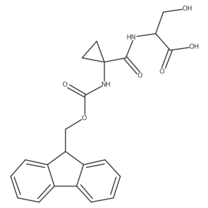 (2S)-2-{[1-({[(9H-fluoren-9-yl)methoxy]carbonyl}amino)cyclopropyl]formamido}-3-hydroxypropanoic acid Structure