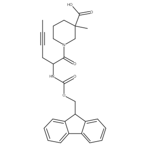 1-[2-({[(9H-fluoren-9-yl)methoxy]carbonyl}amino)hex-4-ynoyl]-3-methylpiperidine-3-carboxylic acid结构式