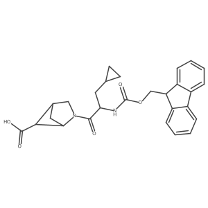 2-[3-cyclopropyl-2-({[(9H-fluoren-9-yl)methoxy]carbonyl}amino)propanoyl]-2-azabicyclo[2.1.1]hexane-5-carboxylic acid Structure
