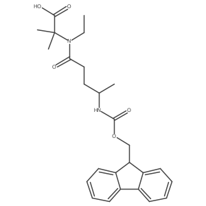 2-[N-ethyl-4-({[(9H-fluoren-9-yl)methoxy]carbonyl}amino)pentanamido]-2-methylpropanoic acid结构式