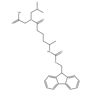2-[5-({[(9H-fluoren-9-yl)methoxy]carbonyl}amino)-N-(2-methylpropyl)hexanamido]acetic acid Structure