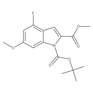1-(tert-Butyl) 2-methyl 4-fluoro-6-methoxy-1H-indole-1,2-dicarboxylate Structure
