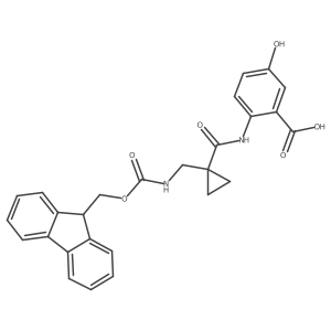 2-{1-[({[(9H-fluoren-9-yl)methoxy]carbonyl}amino)methyl]cyclopropaneamido}-5-hydroxybenzoic acid结构式
