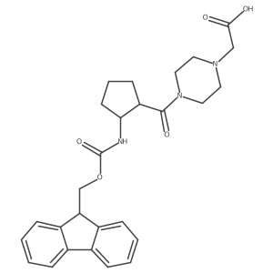 2-{4-[2-({[(9H-fluoren-9-yl)methoxy]carbonyl}amino)cyclopentanecarbonyl]piperazin-1-yl}acetic acid结构式
