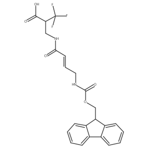 2-{[4-({[(9H-fluoren-9-yl)methoxy]carbonyl}amino)but-2-enamido]methyl}-3,3,3-trifluoropropanoic acid结构式