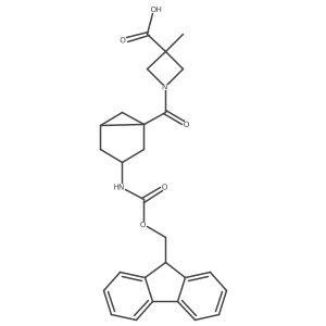 rac-1-[(1R,3R,5R)-3-({[(9H-fluoren-9-yl)methoxy]carbonyl}amino)bicyclo[3.1.0]hexane-1-carbonyl]-3-methylazetidine-3-carboxylic acid结构式