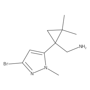 [1-(3-bromo-1-methyl-1H-pyrazol-5-yl)-2,2-dimethylcyclopropyl]methanamine结构式