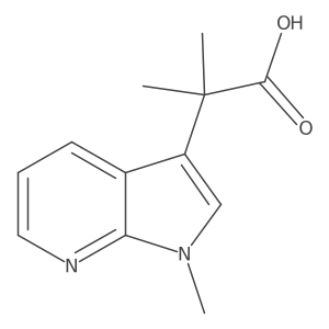 2-methyl-2-{1-methyl-1H-pyrrolo[2,3-b]pyridin-3-yl}propanoic acid结构式