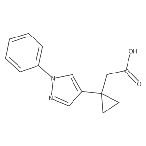2-[1-(1-phenyl-1H-pyrazol-4-yl)cyclopropyl]acetic acid Structure