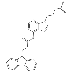 4-[6-({[(9H-fluoren-9-yl)methoxy]carbonyl}amino)-9H-purin-9-yl]butanoic acid结构式