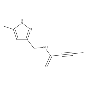 N-[(3-methyl-1H-pyrazol-5-yl)methyl]but-2-ynamide结构式