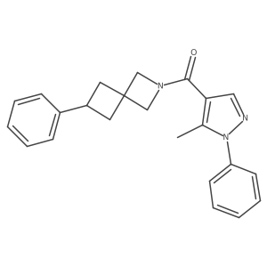 2-(5-methyl-1-phenyl-1H-pyrazole-4-carbonyl)-6-phenyl-2-azaspiro[3.3]heptane Structure