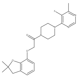 2-[(2,2-Dimethyl-2,3-dihydro-1-benzofuran-7-yl)oxy]-1-[4-(5-fluoro-6-methylpyrimidin-4-yl)piperazin-1-yl]ethan-1-one Structure