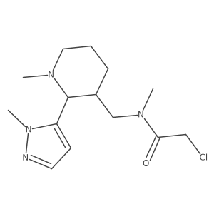 rac-2-chloro-N-methyl-N-{[(2R,3S)-1-methyl-2-(1-methyl-1H-pyrazol-5-yl)piperidin-3-yl]methyl}acetamide结构式