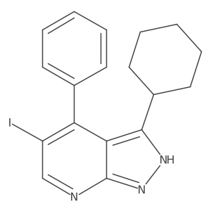 3-Cyclohexyl-5-iodo-4-phenyl-1H-pyrazolo[3,4-b]pyridine Structure
