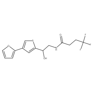 4,4,4-trifluoro-N-{2-[4-(furan-2-yl)thiophen-2-yl]-2-hydroxyethyl}butanamide结构式