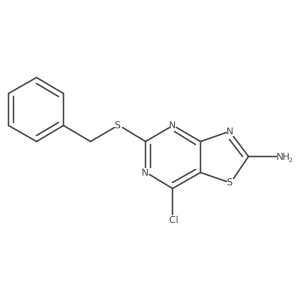 5-(Benzylthio)-7-chloro[1,3]thiazolo[4,5-d]pyrimidin-2-amine结构式
