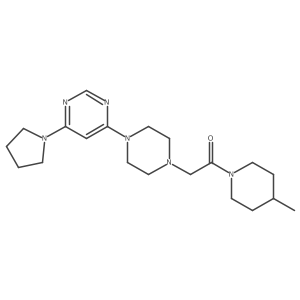 1-(4-Methylpiperidin-1-yl)-2-{4-[6-(pyrrolidin-1-yl)pyrimidin-4-yl]piperazin-1-yl}ethan-1-one结构式