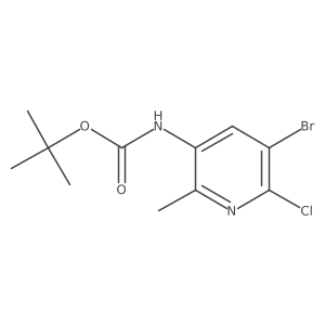 tert-butyl N-(5-bromo-6-chloro-2-methylpyridin-3-yl)carbamate结构式