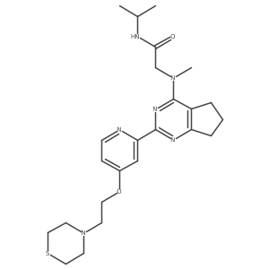 N-Isopropyl-2-(methyl(2-(4-(2-thiomorpholinoethoxy)pyridin-2-yl)-6,7-dihydro-5H-cyclopenta[d]pyrimidin-4-yl)amino)acetamide结构式