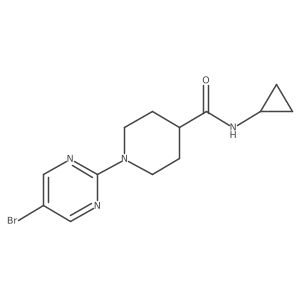 1-(5-bromopyrimidin-2-yl)-N-cyclopropylpiperidine-4-carboxamide结构式