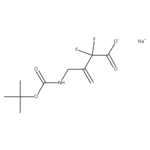 Sodium 3-(((tert-butoxycarbonyl)amino)methyl)-2,2-difluorobut-3-enoate结构式