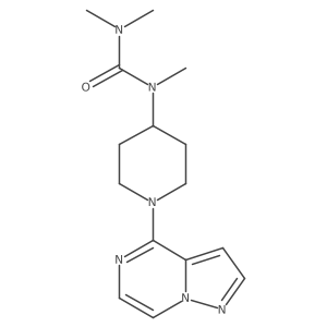 1,3,3-Trimethyl-1-(1-{pyrazolo[1,5-a]pyrazin-4-yl}piperidin-4-yl)urea结构式