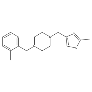 1-[(2-Methyl-1,3-thiazol-4-yl)methyl]-4-[(3-methylpyridin-2-yl)methyl]piperazine Structure