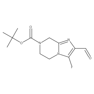 tert-Butyl 3-fluoro-2-formyl-5,6-dihydroimidazo[1,2-a]pyrazine-7(8H)-carboxylate结构式
