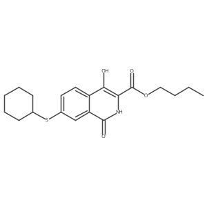 7-Cyclohexylsulfanyl-1,4-dihydroxy-isoquinoline-3-carboxylic acid butyl ester Structure