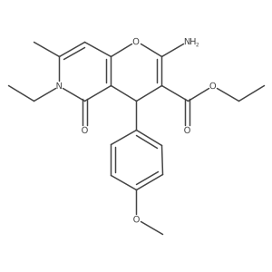 ethyl 2-amino-6-ethyl-4-(4-methoxyphenyl)-7-methyl-5-oxo-4H,5H,6H-pyrano[3,2-c]pyridine-3-carboxylate Structure