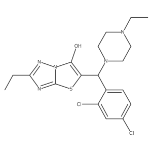 5-((2,4-Dichlorophenyl)(4-ethylpiperazin-1-yl)methyl)-2-ethylthiazolo[3,2-b][1,2,4]triazol-6-ol结构式