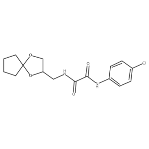 N1-(1,4-dioxaspiro[4.4]nonan-2-ylmethyl)-N2-(4-chlorophenyl)oxalamide结构式
