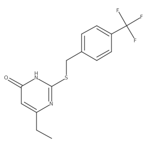 6-ethyl-2-((4-(trifluoromethyl)benzyl)thio)pyrimidin-4(3H)-one Structure