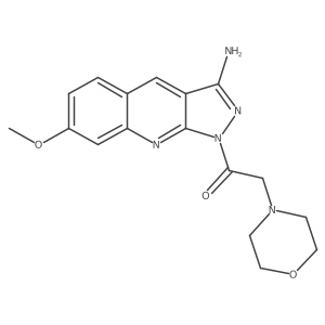 1-{3-amino-7-methoxy-1H-pyrazolo[3,4-b]quinolin-1-yl}-2-(morpholin-4-yl)ethan-1-one结构式