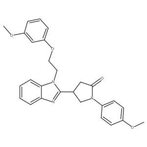 4-{1-[2-(3-methoxyphenoxy)ethyl]-1H-benzimidazol-2-yl}-1-(4-methoxyphenyl)pyrrolidin-2-one结构式