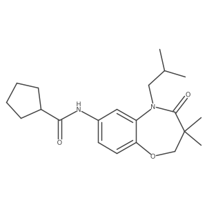 N-(5-isobutyl-3,3-dimethyl-4-oxo-2,3,4,5-tetrahydrobenzo[b][1,4]oxazepin-7-yl)cyclopentanecarboxamide结构式