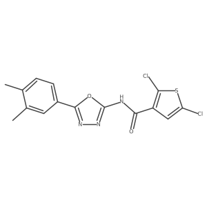 2,5-dichloro-N-[5-(3,4-dimethylphenyl)-1,3,4-oxadiazol-2-yl]thiophene-3-carboxamide结构式