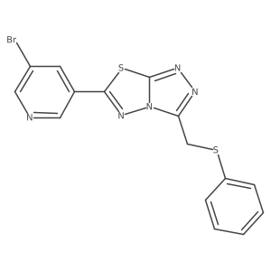 6-(5-Bromopyridin-3-yl)-3-[(phenylsulfanyl)methyl][1,2,4]triazolo[3,4-b][1,3,4]thiadiazole结构式