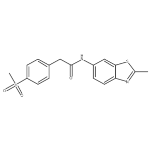 N-(2-methylbenzo[d]thiazol-6-yl)-2-(4-(methylsulfonyl)phenyl)acetamide结构式