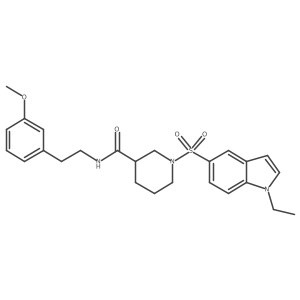 1-[(1-ethyl-1H-indol-5-yl)sulfonyl]-N-[2-(3-methoxyphenyl)ethyl]piperidine-3-carboxamide Structure
