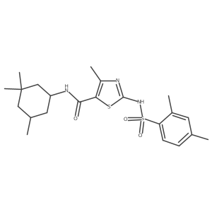 5-Thiazolecarboxamide, 2-[[(2,4-dimethylphenyl)sulfonyl]amino]-4-methyl-N-(3,3,5-trimethylcyclohexyl)-结构式