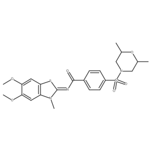 (Z)-N-(5,6-dimethoxy-3-methylbenzo[d]thiazol-2(3H)-ylidene)-4-((2,6-dimethylmorpholino)sulfonyl)benzamide结构式