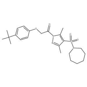 1-[4-(azepane-1-sulfonyl)-3,5-dimethyl-1H-pyrazol-1-yl]-2-(4-tert-butylphenoxy)ethan-1-one Structure